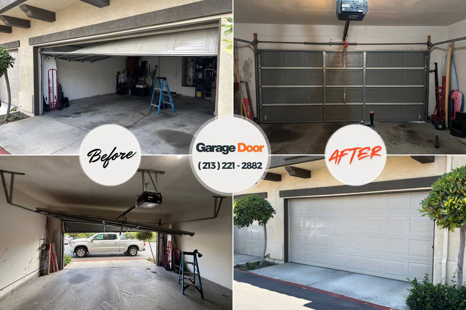 Before and after: garage door repair Waverly, IL